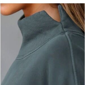 Joah Brown Turtleneck Sweatshirt in Evergreen French Terry